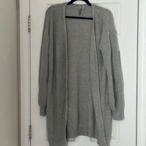 MISA Long Line Cable Knit Cardigan Gray Grey Size XL Excellent Condition Acrylic
